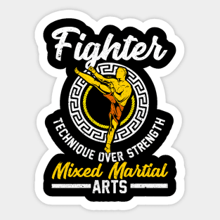 Mixed Martial Arts Fighter Technique Over Strength Sticker